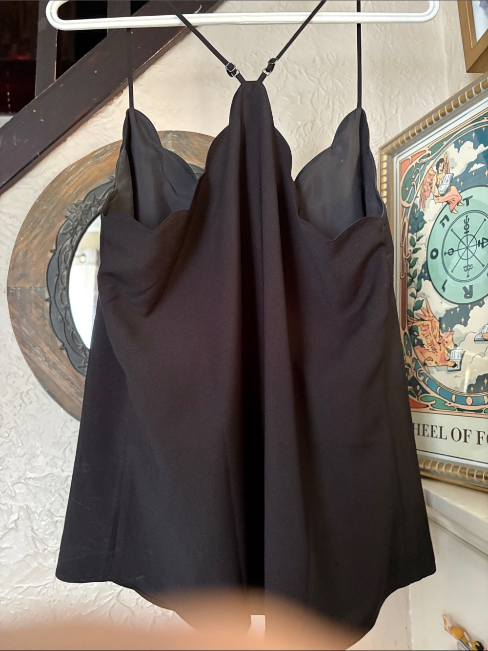 J. Crew Black Scallop-Edge Camisole Size 10 - Picture 4 of 8
